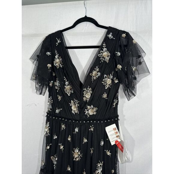 NEW $598 Mac Duggal [ 8 ] Ruffle Tiered Embellished Flutter Sleeve‎ Gown #G1606 - Picture 13 of 16